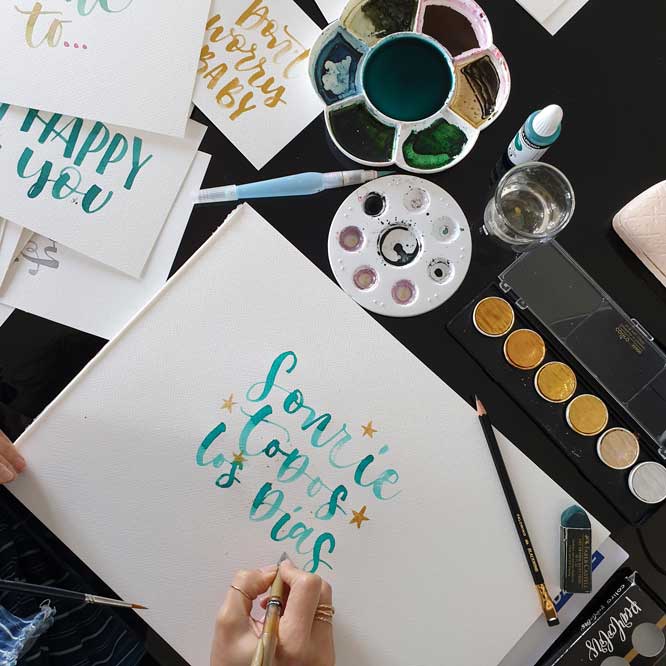 byBlanca acuarela lettering