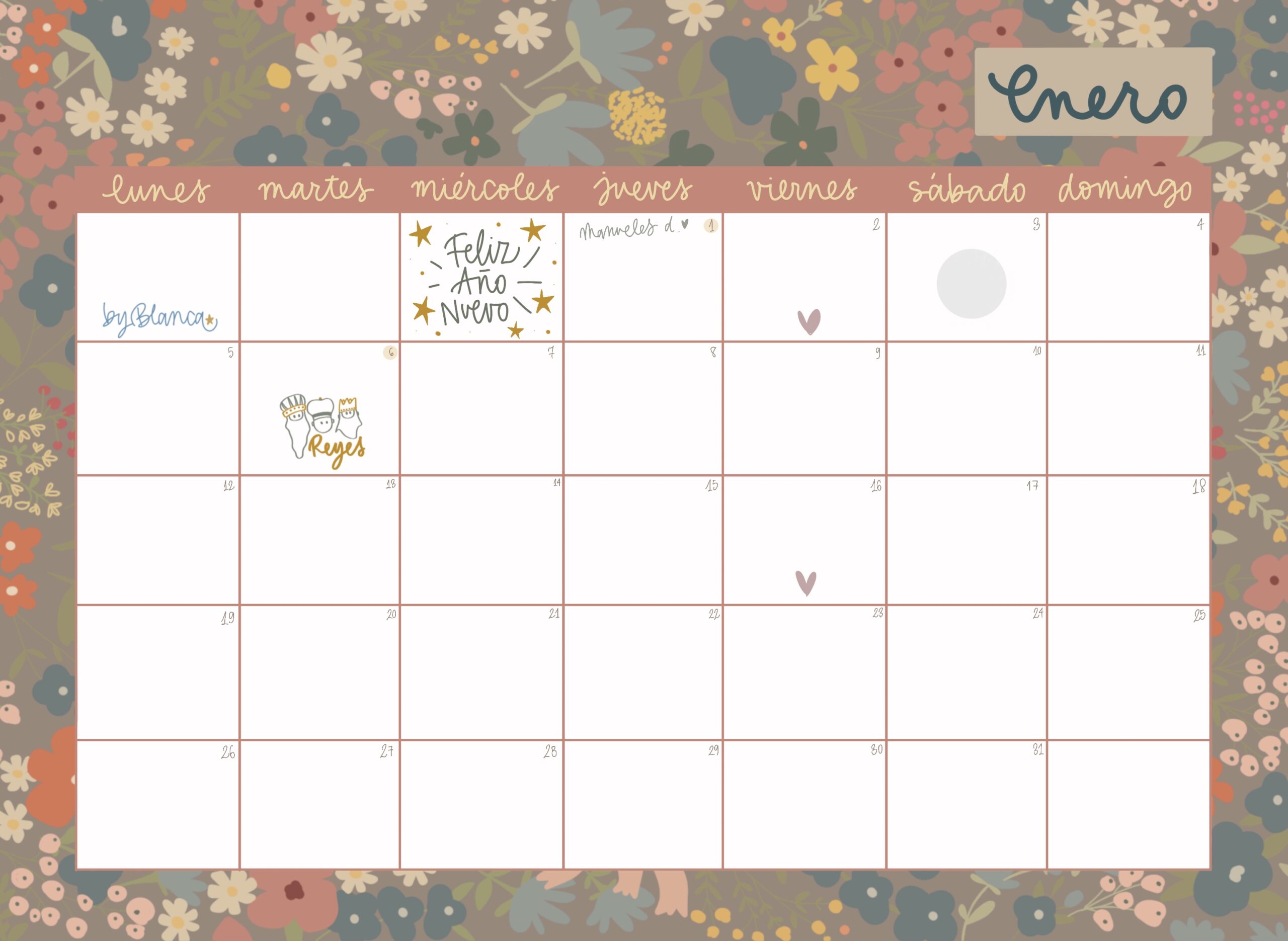 byBlanca calendario enero
